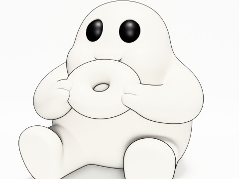 3D Printing Cutie Donut Ghost toy 3D Model