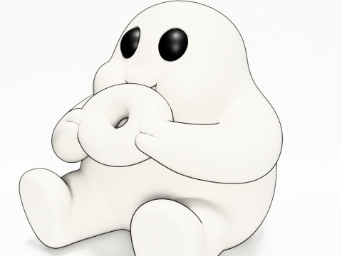 3D Printing Cutie Donut Ghost toy 3D Model