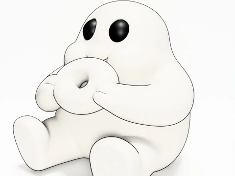 3D Printing Cutie Donut Ghost toy 3D Model