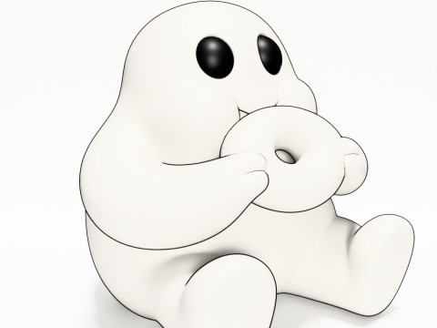 3D Printing Cutie Donut Ghost toy 3D Model