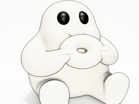 3D Printing Cutie Donut Ghost toy 3D Model