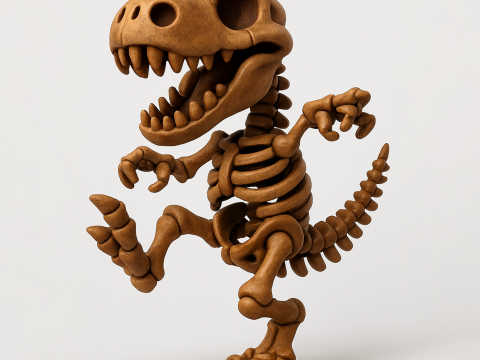 3D Printing Dino Minimalist Skeletal toy 3D 模型