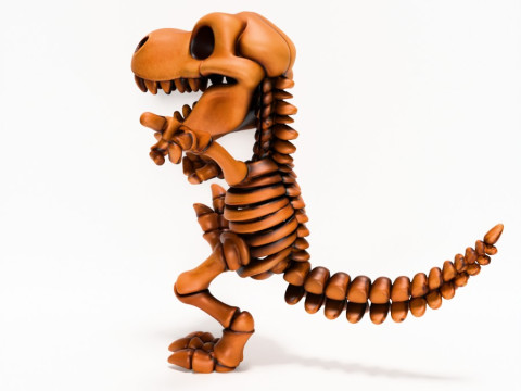 3D Printing Dino Minimalist Skeletal toy 3Dモデル