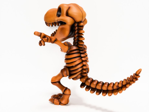 3D Printing Dino Minimalist Skeletal toy 3Dモデル