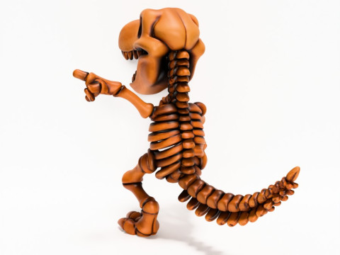 3D Printing Dino Minimalist Skeletal toy 3Dモデル