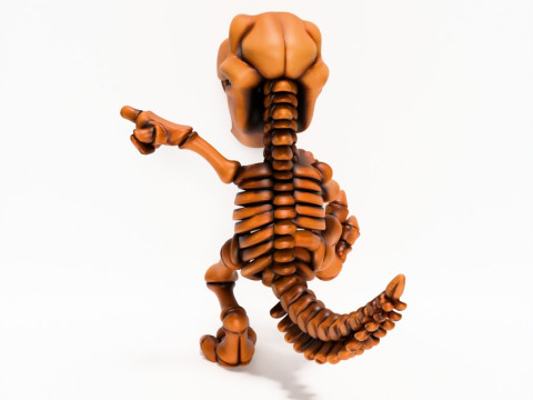 3D Printing Dino Minimalist Skeletal toy 3Dモデル
