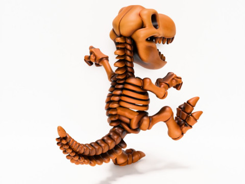 3D Printing Dino Minimalist Skeletal toy 3Dモデル