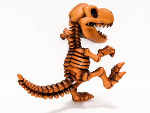 3D Printing Dino Minimalist Skeletal toy 3Dモデル