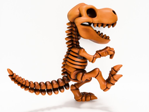3D Printing Dino Minimalist Skeletal toy 3Dモデル