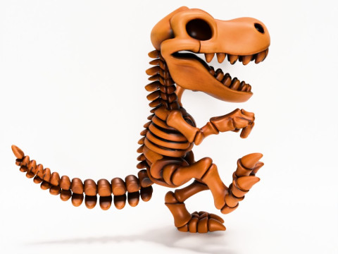 3D Printing Dino Minimalist Skeletal toy 3Dモデル