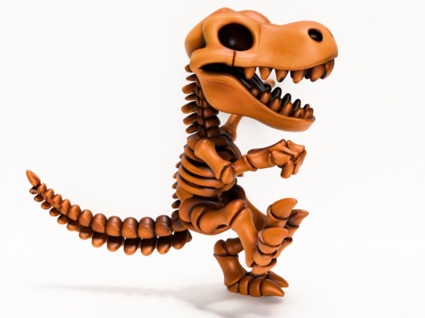 3D Printing Dino Minimalist Skeletal toy 3Dモデル