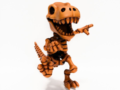 3D Printing Dino Minimalist Skeletal toy 3Dモデル