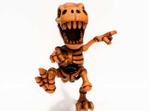 3D Printing Dino Minimalist Skeletal toy 3Dモデル