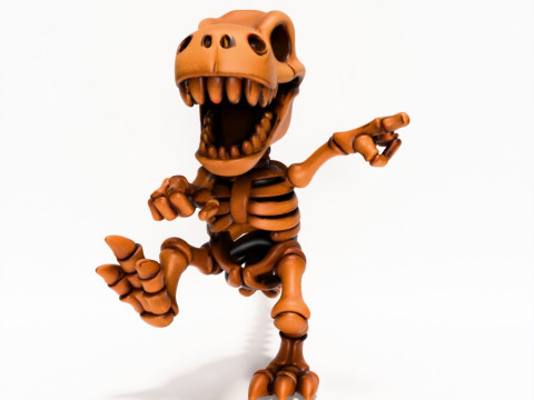 3D Printing Dino Minimalist Skeletal toy 3Dモデル