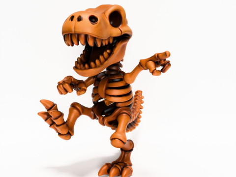 3D Printing Dino Minimalist Skeletal toy 3Dモデル