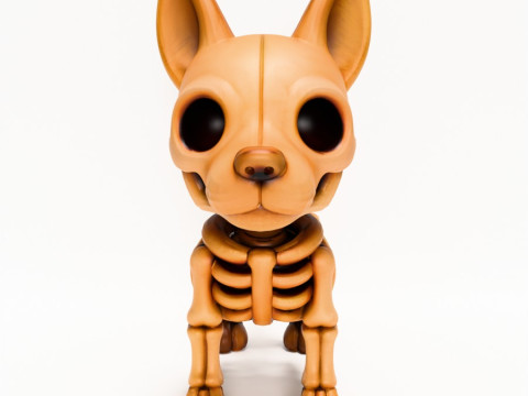 3D Printing Doberman Minimalist Skeletal toy Modello 3D
