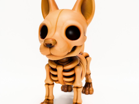 3D Printing Doberman Minimalist Skeletal toy Modello 3D