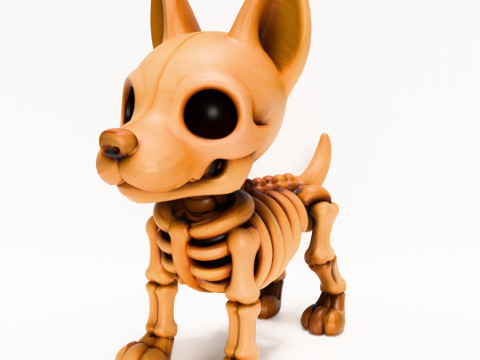 3D Printing Doberman Minimalist Skeletal toy Modello 3D