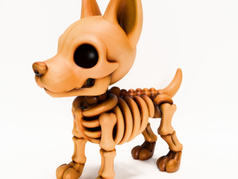 3D Printing Doberman Minimalist Skeletal toy Modello 3D