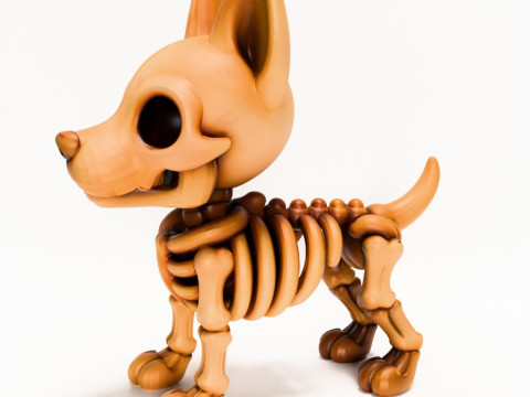 3D Printing Doberman Minimalist Skeletal toy Modello 3D