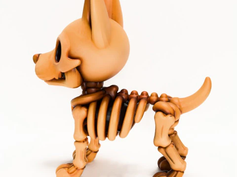 3D Printing Doberman Minimalist Skeletal toy 3D Model