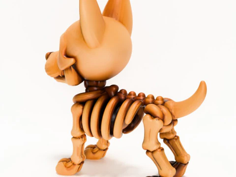 3D Printing Doberman Minimalist Skeletal toy 3D Model