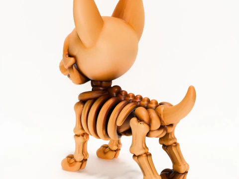 3D Printing Doberman Minimalist Skeletal toy 3D Model