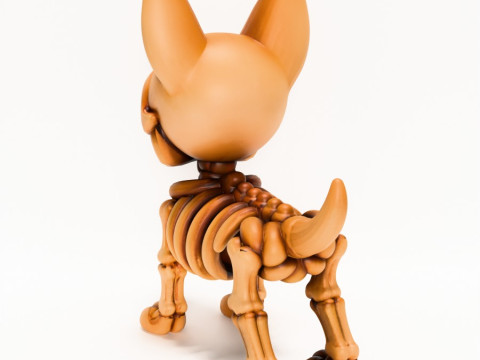 3D Printing Doberman Minimalist Skeletal toy Modello 3D
