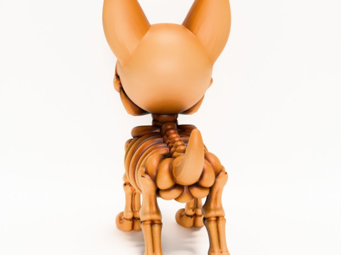 3D Printing Doberman Minimalist Skeletal toy Modello 3D