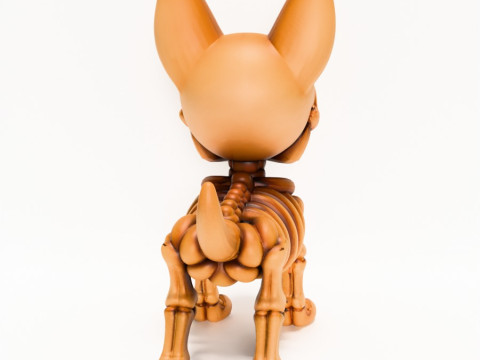 3D Printing Doberman Minimalist Skeletal toy Modello 3D