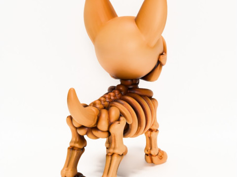 3D Printing Doberman Minimalist Skeletal toy Modello 3D