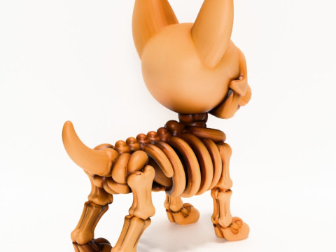 3D Printing Doberman Minimalist Skeletal toy Modello 3D