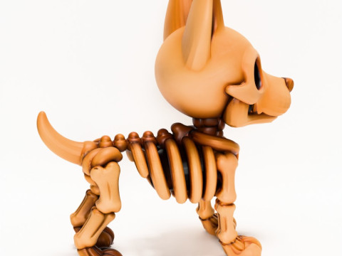 3D Printing Doberman Minimalist Skeletal toy Modello 3D