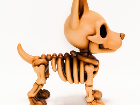 3D Printing Doberman Minimalist Skeletal toy Modello 3D