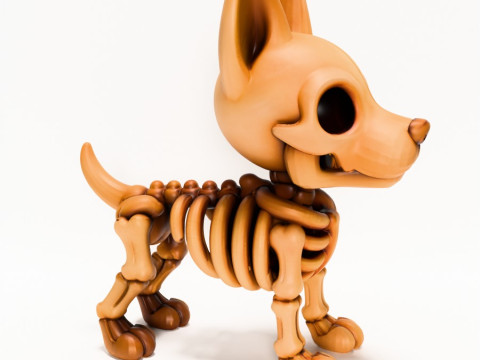 3D Printing Doberman Minimalist Skeletal toy Modello 3D