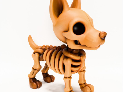3D Printing Doberman Minimalist Skeletal toy Modello 3D