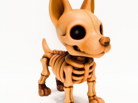 3D Printing Doberman Minimalist Skeletal toy Modello 3D
