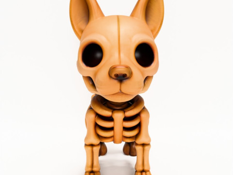 3D Printing Doberman Minimalist Skeletal toy Modello 3D