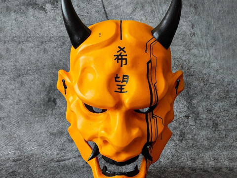 3D Printing Cyberpunk Oni Mask toy 3D Модель