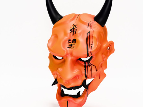 3D Printing Cyberpunk Oni Mask toy Modèle 3D