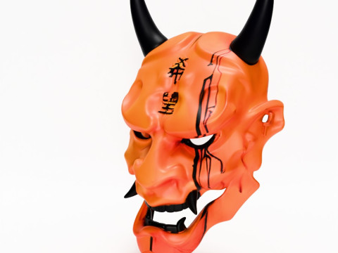 3D Printing Cyberpunk Oni Mask toy Modèle 3D