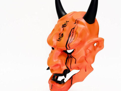3D Printing Cyberpunk Oni Mask toy Modèle 3D