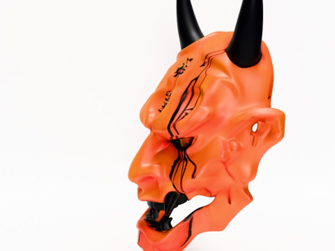 3D Printing Cyberpunk Oni Mask toy Modèle 3D