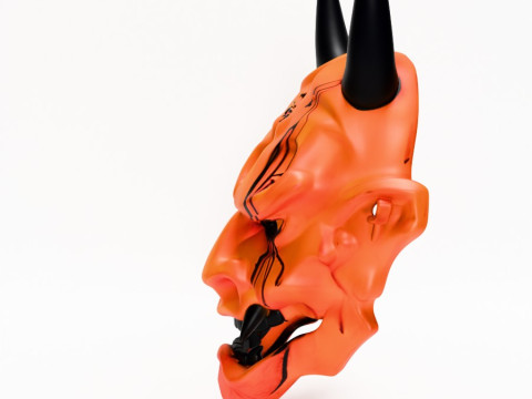 3D Printing Cyberpunk Oni Mask toy Modèle 3D
