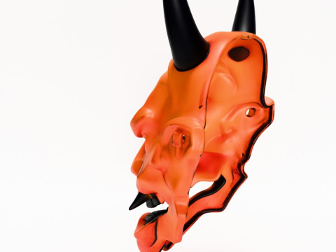 3D Printing Cyberpunk Oni Mask toy Modèle 3D