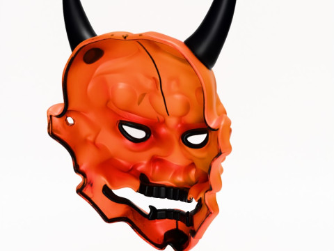 3D Printing Cyberpunk Oni Mask toy Modèle 3D