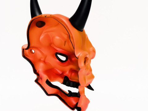 3D Printing Cyberpunk Oni Mask toy Modèle 3D