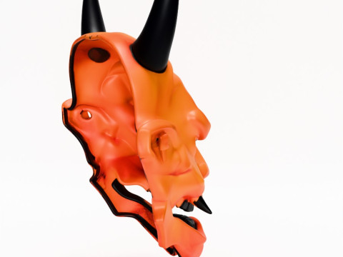 3D Printing Cyberpunk Oni Mask toy Modèle 3D