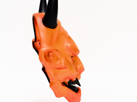 3D Printing Cyberpunk Oni Mask toy Modèle 3D