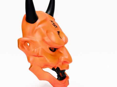 3D Printing Cyberpunk Oni Mask toy Modèle 3D